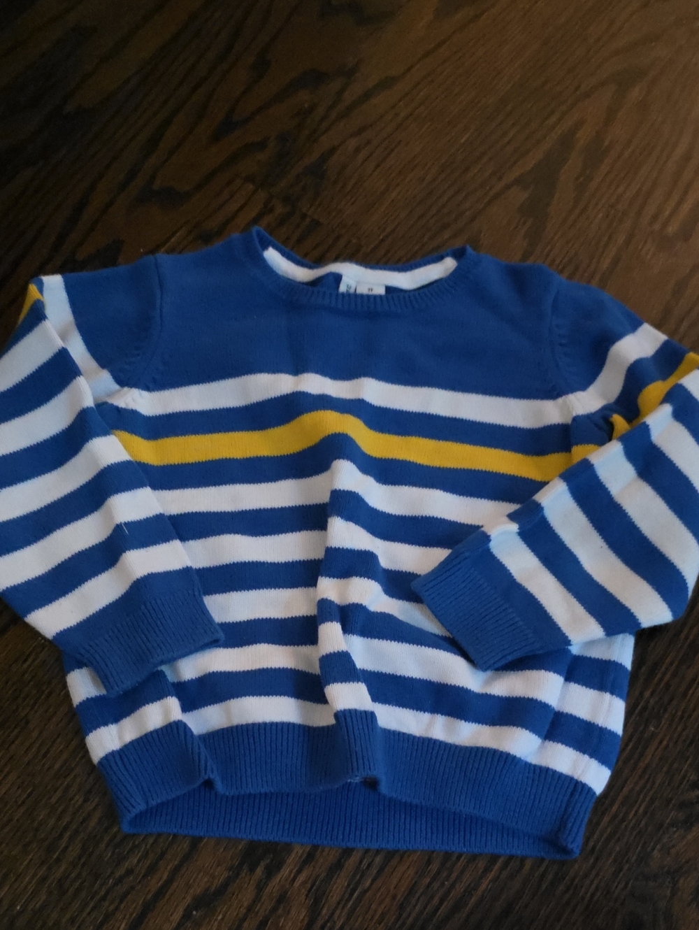 Janie and Jack Blue, White & Yellow Striped Sweater